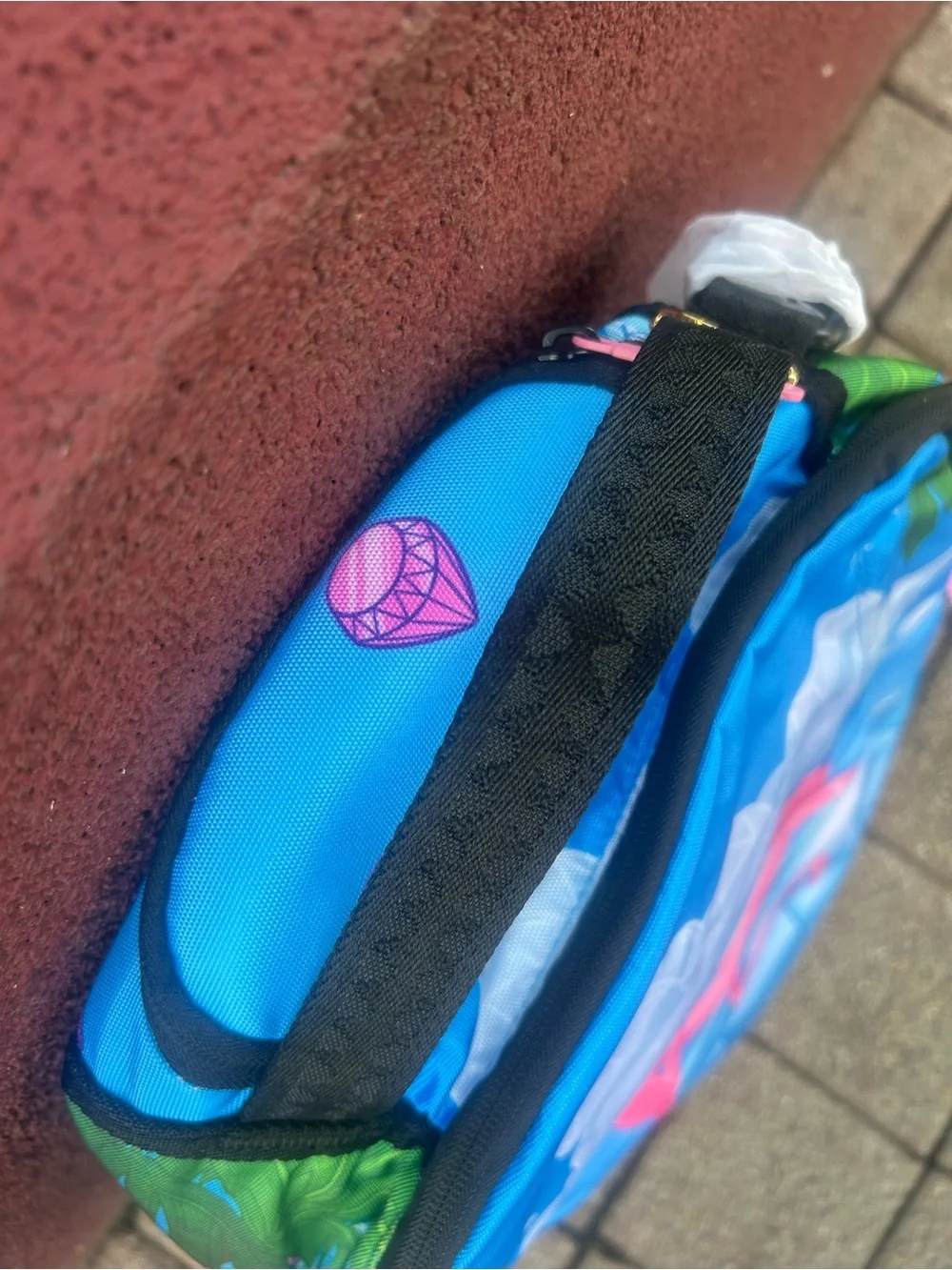 Sprayground Blue Pink Panther Diamond Graphic Kids Backpack